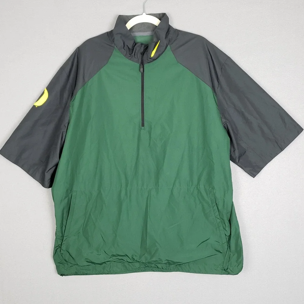 Nike Oregon Ducks 1/4 Zip Warm Up‎ Jackey Green Game Day Colligate Men's XL